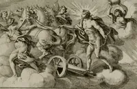 Picture 60 of 75 from Iconologia deorum, oder Abbildung der Götter : welche von den alten verehret Worden ; ais dem Welt-berümtesten Antichen der Griechischen und Römischen Statuen, auch in Marmel, Porfido-Stein, Metall, Agat, Onyx, Sardonich und andren Edelsteinen befindlichen Bildereyen, sorgfältig abgesehen, samt dero eigentlicher Beschreibung und Erklärung der Heidnischen Tempel-Ceremonien, auch Vorbildung der thiere und anderer Sachen, die auf hieroglyphische und emblematische Art, nach Weise der Egyptischen Schrifften, schicklich können vorgebracht und auf einen gewissen Verstand gerichtet werden ; deme allem vorgefügt ist, des durchleuchtigen Palm-Ordens der Hochlöbl. fruchtbringenden Gesellschaft auf dem Parnass aufgestellter ehren-Tempel (1680), leaf 290
