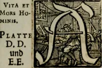 Picture 62 of 75 from Iconologia deorum, oder Abbildung der Götter : welche von den alten verehret Worden ; ais dem Welt-berümtesten Antichen der Griechischen und Römischen Statuen, auch in Marmel, Porfido-Stein, Metall, Agat, Onyx, Sardonich und andren Edelsteinen befindlichen Bildereyen, sorgfältig abgesehen, samt dero eigentlicher Beschreibung und Erklärung der Heidnischen Tempel-Ceremonien, auch Vorbildung der thiere und anderer Sachen, die auf hieroglyphische und emblematische Art, nach Weise der Egyptischen Schrifften, schicklich können vorgebracht und auf einen gewissen Verstand gerichtet werden ; deme allem vorgefügt ist, des durchleuchtigen Palm-Ordens der Hochlöbl. fruchtbringenden Gesellschaft auf dem Parnass aufgestellter ehren-Tempel (1680), leaf 296