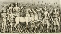 An illustration from Iconologia deorum, oder Abbildung der Götter : welche von den alten verehret Worden ; ais dem Welt-berümtesten Antichen der Griechischen und Römischen Statuen, auch in Marmel, Porfido-Stein, Metall, Agat, Onyx, Sardonich und andren Edelsteinen befindlichen Bildereyen, sorgfältig abgesehen, samt dero eigentlicher Beschreibung und Erklärung der Heidnischen Tempel-Ceremonien, auch Vorbildung der thiere und anderer Sachen, die auf hieroglyphische und emblematische Art, nach Weise der Egyptischen Schrifften, schicklich können vorgebracht und auf einen gewissen Verstand gerichtet werden ; deme allem vorgefügt ist, des durchleuchtigen Palm-Ordens der Hochlöbl. fruchtbringenden Gesellschaft auf dem Parnass aufgestellter ehren-Tempel (1680)