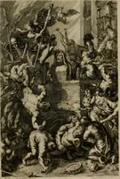 An illustration from Iconologia deorum, oder Abbildung der Götter : welche von den alten verehret Worden ; ais dem Welt-berümtesten Antichen der Griechischen und Römischen Statuen, auch in Marmel, Porfido-Stein, Metall, Agat, Onyx, Sardonich und andren Edelsteinen befindlichen Bildereyen, sorgfältig abgesehen, samt dero eigentlicher Beschreibung und Erklärung der Heidnischen Tempel-Ceremonien, auch Vorbildung der thiere und anderer Sachen, die auf hieroglyphische und emblematische Art, nach Weise der Egyptischen Schrifften, schicklich können vorgebracht und auf einen gewissen Verstand gerichtet werden ; deme allem vorgefügt ist, des durchleuchtigen Palm-Ordens der Hochlöbl. fruchtbringenden Gesellschaft auf dem Parnass aufgestellter ehren-Tempel (1680)