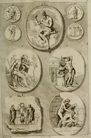 Picture 18 of 75 from Iconologia deorum, oder Abbildung der Götter : welche von den alten verehret Worden ; ais dem Welt-berümtesten Antichen der Griechischen und Römischen Statuen, auch in Marmel, Porfido-Stein, Metall, Agat, Onyx, Sardonich und andren Edelsteinen befindlichen Bildereyen, sorgfältig abgesehen, samt dero eigentlicher Beschreibung und Erklärung der Heidnischen Tempel-Ceremonien, auch Vorbildung der thiere und anderer Sachen, die auf hieroglyphische und emblematische Art, nach Weise der Egyptischen Schrifften, schicklich können vorgebracht und auf einen gewissen Verstand gerichtet werden ; deme allem vorgefügt ist, des durchleuchtigen Palm-Ordens der Hochlöbl. fruchtbringenden Gesellschaft auf dem Parnass aufgestellter ehren-Tempel (1680), leaf 68