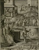 An illustration from Christeliicken waerseggher : de principale stucken van t'Christen geloof en Leuen int cort begrijpende : met een rolle der deugtsaemheyt daer op dienende : ende een schildt-wacht teghen de valsche waersegghers, tooueraers, etc. (1603)