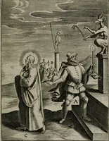 Picture 8 of 136 from Christeliicken waerseggher : de principale stucken van t'Christen geloof en Leuen int cort begrijpende : met een rolle der deugtsaemheyt daer op dienende : ende een schildt-wacht teghen de valsche waersegghers, tooueraers, etc. (1603), leaf 34