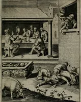 Picture 104 of 136 from Christeliicken waerseggher : de principale stucken van t'Christen geloof en Leuen int cort begrijpende : met een rolle der deugtsaemheyt daer op dienende : ende een schildt-wacht teghen de valsche waersegghers, tooueraers, etc. (1603), leaf 456