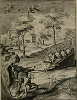 Picture 17 of 136 from Christeliicken waerseggher : de principale stucken van t'Christen geloof en Leuen int cort begrijpende : met een rolle der deugtsaemheyt daer op dienende : ende een schildt-wacht teghen de valsche waersegghers, tooueraers, etc. (1603), leaf 74