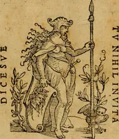 An illustration from Christianae religionis institutio : totam ferè pietatis summã & quicquid est in doctrina salutis cognitu necessarium complectens : omnibus pietatis studiosis lectu dignissimum opus, ac recens editum Praefatio ad Christianissimum regem franciae, qua hic ei liber pro confessione fidei offertur .. (1536)