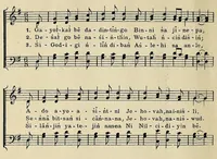 An illustration from Christian songs in Navaho (1908)