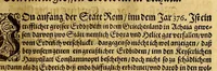 An illustration from Chronica, das ist: Warhaffte eigentliche vnd kurtze Beschreibung dess Umbkreiss und Gelegenheit der gantzen Welt, : so in drey Theil, nemlich in Aphrica, Asia vnd Europa, abgeteilet, mit was Wasser, Meer und Gebirgen, die umbgeben, auch was darinn von allen Nationen vnd Völckern, als greuwlichen Schlachten vnd Blutvergiessen, grossen Theuwrungen vnd Hungersnot, schädlichen Brünsten, erschrecklichen Sünd vnd Wasserflüssen, darzu grossen Erdbidem, auch verfolgung unddurchächtung der Christen, von anfang der Welt biss auff erbauwung der Statt Rom, vnd zur Regierung Honorii vnd Theodosii, der Römischen Keysern, sich verlauffung vnd zugetragen hat. (1581)