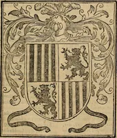 An illustration from Chronica del inclito Emperador de España, Don Alonso VII : deste nombre Rey de Castilla y Leon ... Sacada de vn libro mvy antigvo escrito de mano con letras de los Godos, por relacion de los mismos que lo vieron, y de muchas escrituras y priuilegios originales del mesmo Emperador, y otros (1600)