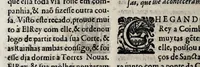 An illustration from Chronica del Rey D. Ioam I. de boa memoria, e dos reyes de Portugal o decimo : primeira[-terceira] parte : em que se contem a defensam do reyno atè ser eleito rey : offerecida a magestad del Rey Dom Ioam o IV. n. senhor de miraculosa memoria (1644)