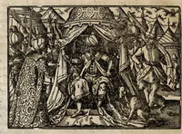 Picture 53 of 55 from Chronicorvm Tvrcicorvm, in quibus Tvrcorvm origo, principes, imperatores, bella, praelia, caedes, victoriae, reiqve militaris ratio, et caetera huc pertinentia ... exponuntur; et Mahometicae religionis instituta, iudiciorumq. processus, & aulae constitutio; procerum item ac populi mores, vitaeq. degendae ratio percensetur: accessere, Narratio de Baiazethis filiorvm seditionibvs; Tvrcicarvm item rerum epitome; ... et Iohannis Aventini Liber, in quo causae miseriarum, quibus Christiana respub. premitur, indicantur ... tomvs primvs (1578), leaf 1058