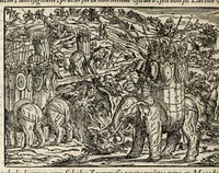 Picture 31 of 55 from Chronicorvm Tvrcicorvm, in quibus Tvrcorvm origo, principes, imperatores, bella, praelia, caedes, victoriae, reiqve militaris ratio, et caetera huc pertinentia ... exponuntur; et Mahometicae religionis instituta, iudiciorumq. processus, & aulae constitutio; procerum item ac populi mores, vitaeq. degendae ratio percensetur: accessere, Narratio de Baiazethis filiorvm seditionibvs; Tvrcicarvm item rerum epitome; ... et Iohannis Aventini Liber, in quo causae miseriarum, quibus Christiana respub. premitur, indicantur ... tomvs primvs (1578), leaf 746
