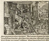Picture 41 of 55 from Chronicorvm Tvrcicorvm, in quibus Tvrcorvm origo, principes, imperatores, bella, praelia, caedes, victoriae, reiqve militaris ratio, et caetera huc pertinentia ... exponuntur; et Mahometicae religionis instituta, iudiciorumq. processus, & aulae constitutio; procerum item ac populi mores, vitaeq. degendae ratio percensetur: accessere, Narratio de Baiazethis filiorvm seditionibvs; Tvrcicarvm item rerum epitome; ... et Iohannis Aventini Liber, in quo causae miseriarum, quibus Christiana respub. premitur, indicantur ... tomvs primvs (1578), leaf 890