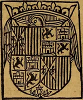 An illustration from Chroniques de Espãya fins aci no divulgades : que tracta d'Is Noblese e Inuictissims Reys dels Gots: y gestes de aquells: y dels Gotes de Barcelona: e Reys de Arago: ab moltes coses dignes de perpetua memoria (1547)