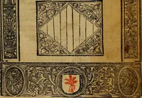 An illustration from Chroniques de Espãya fins aci no divulgades : que tracta d'Is Noblese e Inuictissims Reys dels Gots: y gestes de aquells: y dels Gotes de Barcelona: e Reys de Arago: ab moltes coses dignes de perpetua memoria (1547)