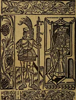 An illustration from Chroniques de Espãya fins aci no divulgades : que tracta d'Is Noblese e Inuictissims Reys dels Gots: y gestes de aquells: y dels Gotes de Barcelona: e Reys de Arago: ab moltes coses dignes de perpetua memoria (1547)