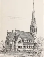 An illustration from Church architecture. Illustrated with thirty-five lithographic plates, from original designs (1871)