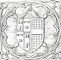 An illustration from The church heraldry of Norfolk : a description of all coats of arms on brasses, monuments, slabs, hatchments, &c., now to be found in the county, illustrated, with references to Blomefield's History of Norfolk and Burke's Armory, together with notes from the inscriptions attached (1887)