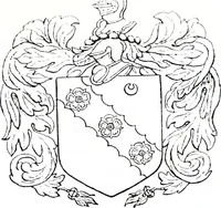 An illustration from The church heraldry of Norfolk : a description of all coats of arms on brasses, monuments, slabs, hatchments, &c., now to be found in the county, illustrated, with references to Blomefield's History of Norfolk and Burke's Armory, together with notes from the inscriptions attached (1887)