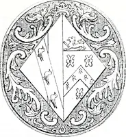 An illustration from The church heraldry of Norfolk : a description of all coats of arms on brasses, monuments, slabs, hatchments, &c., now to be found in the county, illustrated, with references to Blomefield's History of Norfolk and Burke's Armory, together with notes from the inscriptions attached (1887)
