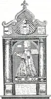 An illustration from The church heraldry of Norfolk : a description of all coats of arms on brasses, monuments, slabs, hatchments, &c., now to be found in the county, illustrated, with references to Blomefield's History of Norfolk and Burke's Armory, together with notes from the inscriptions attached (1887)