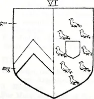 An illustration from The church heraldry of Norfolk : a description of all coats of arms on brasses, monuments, slabs, hatchments, &c., now to be found in the county, illustrated, with references to Blomefield's History of Norfolk and Burke's Armory, together with notes from the inscriptions attached (1887)