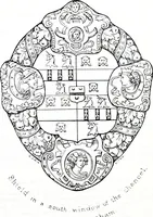 An illustration from The church heraldry of Norfolk : a description of all coats of arms on brasses, monuments, slabs, hatchments, &c., now to be found in the county, illustrated, with references to Blomefield's History of Norfolk and Burke's Armory, together with notes from the inscriptions attached (1887)
