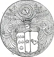 An illustration from The church heraldry of Norfolk : a description of all coats of arms on brasses, monuments, slabs, hatchments, &c., now to be found in the county, illustrated, with references to Blomefield's History of Norfolk and Burke's Armory, together with notes from the inscriptions attached (1887)