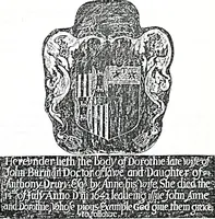 An illustration from The church heraldry of Norfolk : a description of all coats of arms on brasses, monuments, slabs, hatchments, &c., now to be found in the county, illustrated, with references to Blomefield's History of Norfolk and Burke's Armory, together with notes from the inscriptions attached (1887)