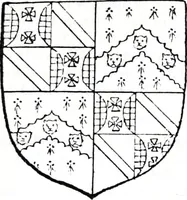 An illustration from The church heraldry of Norfolk : a description of all coats of arms on brasses, monuments, slabs, hatchments, &c., now to be found in the county, illustrated, with references to Blomefield's History of Norfolk and Burke's Armory, together with notes from the inscriptions attached (1887)