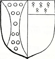 An illustration from The church heraldry of Norfolk : a description of all coats of arms on brasses, monuments, slabs, hatchments, &c., now to be found in the county, illustrated, with references to Blomefield's History of Norfolk and Burke's Armory, together with notes from the inscriptions attached (1887)