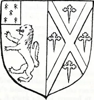 An illustration from The church heraldry of Norfolk : a description of all coats of arms on brasses, monuments, slabs, hatchments, &c., now to be found in the county, illustrated, with references to Blomefield's History of Norfolk and Burke's Armory, together with notes from the inscriptions attached (1887)