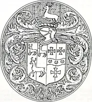 An illustration from The church heraldry of Norfolk : a description of all coats of arms on brasses, monuments, slabs, hatchments, &c., now to be found in the county, illustrated, with references to Blomefield's History of Norfolk and Burke's Armory, together with notes from the inscriptions attached (1887)