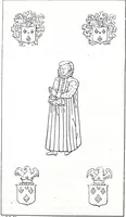 An illustration from The church heraldry of Norfolk : a description of all coats of arms on brasses, monuments, slabs, hatchments, &c., now to be found in the county, illustrated, with references to Blomefield's History of Norfolk and Burke's Armory, together with notes from the inscriptions attached (1887)