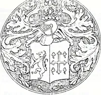 An illustration from The church heraldry of Norfolk : a description of all coats of arms on brasses, monuments, slabs, hatchments, &c., now to be found in the county, illustrated, with references to Blomefield's History of Norfolk and Burke's Armory, together with notes from the inscriptions attached (1887)