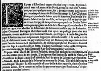 An illustration from Description générale de [sic] Amérique, troisième partie du monde [microforme] : auec tous ses empires, royaumes, estats, et républiques : où sont déduits & traictez par ordre leurs noms, assiette, confins, moeurs, richesses, forces, gouuernement & religion; et la généalogie des empereurs, roys, & princes souuerains, lesquels y ont dominé iusques à nostre temps (1643)