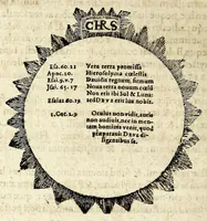 Picture 8 of 18 from Circulus horologI lunaris et solaris, hoc est, Breuissima synopsis, historica, typica et mystica : variis figuris & emblematis illustrata, repraesentans ex Vetere & Nouo Testamento continuam seriem praecipuarum ecclesiae & mundi mutationum, ceu horarum quarundam, praeteritarum, praesentium & secuturarum vlsque ad mundi consummationem (1616), leaf 100