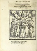 An illustration from Circulus horologI lunaris et solaris, hoc est, Breuissima synopsis, historica, typica et mystica : variis figuris & emblematis illustrata, repraesentans ex Vetere & Nouo Testamento continuam seriem praecipuarum ecclesiae & mundi mutationum, ceu horarum quarundam, praeteritarum, praesentium & secuturarum vlsque ad mundi consummationem (1616)