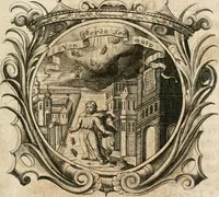 An illustration from Cistercium bis-tertium seu Historia elogialis, in qua sacerrimi ordinis cisterciensis anno Domini 1698 à sui origine sexies, seu bis-ter saecularis primordia, incrementa, praeclara gesta ... connexiones cum religiosis ordinibus, coenobiorum series per terras austriacas . (1700)