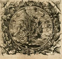 An illustration from Cistercium bis-tertium seu Historia elogialis, in qua sacerrimi ordinis cisterciensis anno Domini 1698 à sui origine sexies, seu bis-ter saecularis primordia, incrementa, praeclara gesta ... connexiones cum religiosis ordinibus, coenobiorum series per terras austriacas . (1700)