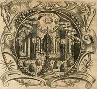 An illustration from Cistercium bis-tertium seu Historia elogialis, in qua sacerrimi ordinis cisterciensis anno Domini 1698 à sui origine sexies, seu bis-ter saecularis primordia, incrementa, praeclara gesta ... connexiones cum religiosis ordinibus, coenobiorum series per terras austriacas . (1700)