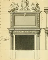 An illustration from The city and country builder's and workman's treasury of designs : or, The art of drawing and working the ornamental parts of architecture. Illustrated by upwards of four hundred grand designs, neatly engraved one hundred and eighty-fix Copper plates, for piers, gates, doors, windowns, niches, buffets, cisterns, chimney pieces, tabernacle frames, pavements, frets, gulochi's, pulpits, types, altar pieces, monuments, fonts, obelisques, pedestals, for sun-dials, busto's and stone tables, book-cafes, cielings and iron works ; proprortioned by Aliquot Pars ; with an appendix of fourteen plates of strusses for girders and beams, different sorts of rafters, and a variety of roofs, &c ; to which are prefix'd the five orders of columns, according to Andrea Palladio ; whose members are apportioned by Aliquot Pars, in a more easy manner, than has yet been done ; the whole interspersed with sure rules for working all the varieties of raking members in pediments, modilions, &c. the like, for the immediate use of workmen, never published before in any language (1741)