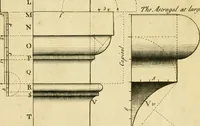 Picture 4 of 252 from The city and country builder's and workman's treasury of designs : or, The art of drawing and working the ornamental parts of architecture. Illustrated by upwards of four hundred grand designs, neatly engraved one hundred and eighty-fix Copper plates, for piers, gates, doors, windowns, niches, buffets, cisterns, chimney pieces, tabernacle frames, pavements, frets, gulochi's, pulpits, types, altar pieces, monuments, fonts, obelisques, pedestals, for sun-dials, busto's and stone tables, book-cafes, cielings and iron works ; proprortioned by Aliquot Pars ; with an appendix of fourteen plates of strusses for girders and beams, different sorts of rafters, and a variety of roofs, &c ; to which are prefix'd the five orders of columns, according to Andrea Palladio ; whose members are apportioned by Aliquot Pars, in a more easy manner, than has yet been done ; the whole interspersed with sure rules for working all the varieties of raking members in pediments, modilions, &c. the like, for the immediate use of workmen, never published before in any language (1741), leaf 30