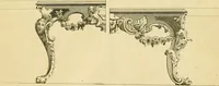 An illustration from The city and country builder's and workman's treasury of designs : or, The art of drawing and working the ornamental parts of architecture. Illustrated by upwards of four hundred grand designs, neatly engraved one hundred and eighty-fix Copper plates, for piers, gates, doors, windowns, niches, buffets, cisterns, chimney pieces, tabernacle frames, pavements, frets, gulochi's, pulpits, types, altar pieces, monuments, fonts, obelisques, pedestals, for sun-dials, busto's and stone tables, book-cafes, cielings and iron works ; proprortioned by Aliquot Pars ; with an appendix of fourteen plates of strusses for girders and beams, different sorts of rafters, and a variety of roofs, &c ; to which are prefix'd the five orders of columns, according to Andrea Palladio ; whose members are apportioned by Aliquot Pars, in a more easy manner, than has yet been done ; the whole interspersed with sure rules for working all the varieties of raking members in pediments, modilions, &c. the like, for the immediate use of workmen, never published before in any language (1741)