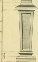 An illustration from The city and country builder's and workman's treasury of designs : or, The art of drawing and working the ornamental parts of architecture. Illustrated by upwards of four hundred grand designs, neatly engraved one hundred and eighty-fix Copper plates, for piers, gates, doors, windowns, niches, buffets, cisterns, chimney pieces, tabernacle frames, pavements, frets, gulochi's, pulpits, types, altar pieces, monuments, fonts, obelisques, pedestals, for sun-dials, busto's and stone tables, book-cafes, cielings and iron works ; proprortioned by Aliquot Pars ; with an appendix of fourteen plates of strusses for girders and beams, different sorts of rafters, and a variety of roofs, &c ; to which are prefix'd the five orders of columns, according to Andrea Palladio ; whose members are apportioned by Aliquot Pars, in a more easy manner, than has yet been done ; the whole interspersed with sure rules for working all the varieties of raking members in pediments, modilions, &c. the like, for the immediate use of workmen, never published before in any language (1741)