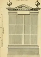 Picture 192 of 252 from The city and country builder's and workman's treasury of designs : or, The art of drawing and working the ornamental parts of architecture. Illustrated by upwards of four hundred grand designs, neatly engraved one hundred and eighty-fix Copper plates, for piers, gates, doors, windowns, niches, buffets, cisterns, chimney pieces, tabernacle frames, pavements, frets, gulochi's, pulpits, types, altar pieces, monuments, fonts, obelisques, pedestals, for sun-dials, busto's and stone tables, book-cafes, cielings and iron works ; proprortioned by Aliquot Pars ; with an appendix of fourteen plates of strusses for girders and beams, different sorts of rafters, and a variety of roofs, &c ; to which are prefix'd the five orders of columns, according to Andrea Palladio ; whose members are apportioned by Aliquot Pars, in a more easy manner, than has yet been done ; the whole interspersed with sure rules for working all the varieties of raking members in pediments, modilions, &c. the like, for the immediate use of workmen, never published before in any language (1741), leaf 346