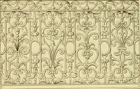 An illustration from The city and country builder's and workman's treasury of designs : or, The art of drawing and working the ornamental parts of architecture. Illustrated by upwards of four hundred grand designs, neatly engraved one hundred and eighty-fix Copper plates, for piers, gates, doors, windowns, niches, buffets, cisterns, chimney pieces, tabernacle frames, pavements, frets, gulochi's, pulpits, types, altar pieces, monuments, fonts, obelisques, pedestals, for sun-dials, busto's and stone tables, book-cafes, cielings and iron works ; proprortioned by Aliquot Pars ; with an appendix of fourteen plates of strusses for girders and beams, different sorts of rafters, and a variety of roofs, &c ; to which are prefix'd the five orders of columns, according to Andrea Palladio ; whose members are apportioned by Aliquot Pars, in a more easy manner, than has yet been done ; the whole interspersed with sure rules for working all the varieties of raking members in pediments, modilions, &c. the like, for the immediate use of workmen, never published before in any language (1741)