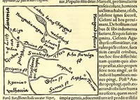 Picture 4 of 15 from C. Iulii Solini Polyhistor, rerum toto orbe memorabilium thesaurus locupletissimus. : Huic ob argumenti similitudinem Pomponii Melæ De situ orbis libros tres, fide diligentiaque summa denuò iam recognitos, adiunximus. His accesserunt præter priora scholia & tabulas geographicas permultas, Petri quoq[ue] Olivarii Valentini, uiri in geographia excellenter docti, annotationes, quibus & loci non pauci, à plerisq[ue] parum hactenus intellecti, dilucidè illustrantur, & uetustis locorum appellationibus recentiora sigillatim nomina subijciuntur. Cum gemino indice, quorum alter supra res alias memorabiles, locorum ac regionum omnium, marium ac sinuum nomina, alter uerò recentiores eorundem appellationes complectitur (1543), leaf 76