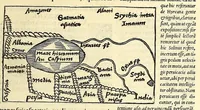 An illustration from C. Iulii Solini Polyhistor, rerum toto orbe memorabilium thesaurus locupletissimus. : Huic ob argumenti similitudinem Pomponii Melæ De situ orbis libros tres, fide diligentiaque summa denuò iam recognitos, adiunximus. His accesserunt præter priora scholia & tabulas geographicas permultas, Petri quoq[ue] Olivarii Valentini, uiri in geographia excellenter docti, annotationes, quibus & loci non pauci, à plerisq[ue] parum hactenus intellecti, dilucidè illustrantur, & uetustis locorum appellationibus recentiora sigillatim nomina subijciuntur. Cum gemino indice, quorum alter supra res alias memorabiles, locorum ac regionum omnium, marium ac sinuum nomina, alter uerò recentiores eorundem appellationes complectitur (1543)
