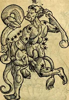 An illustration from C. Ivlii Hygini, Avgvsti liberti, Fabvlarvm liber ... Eivsdem Poeticon astronomicon libri quatuor. Quibus accessererunt similis argumenti, Palæphati De fabulosis narrationibus liber I. F. Fvlgentii Placiadis ... Mythologiarum libri III. Eivsdem De vocum antiquarum interpretatione liber I. Phornvti De natura deorum, siue Poëticarum fabularum allegoriis, speculatio. Albrici ... De deorum imaginibus liber. Arati fragmentum, Germanico Cæsare interprete. Eivsdem Phænomena græcè, cu interpretatione latina. Apollodori Biblioth. siue De decorum origine. Lilii. G. Gyraldi. De musis syntagnia. Index rerum sententiarum, & fabularum ... copiosissimus (1578)